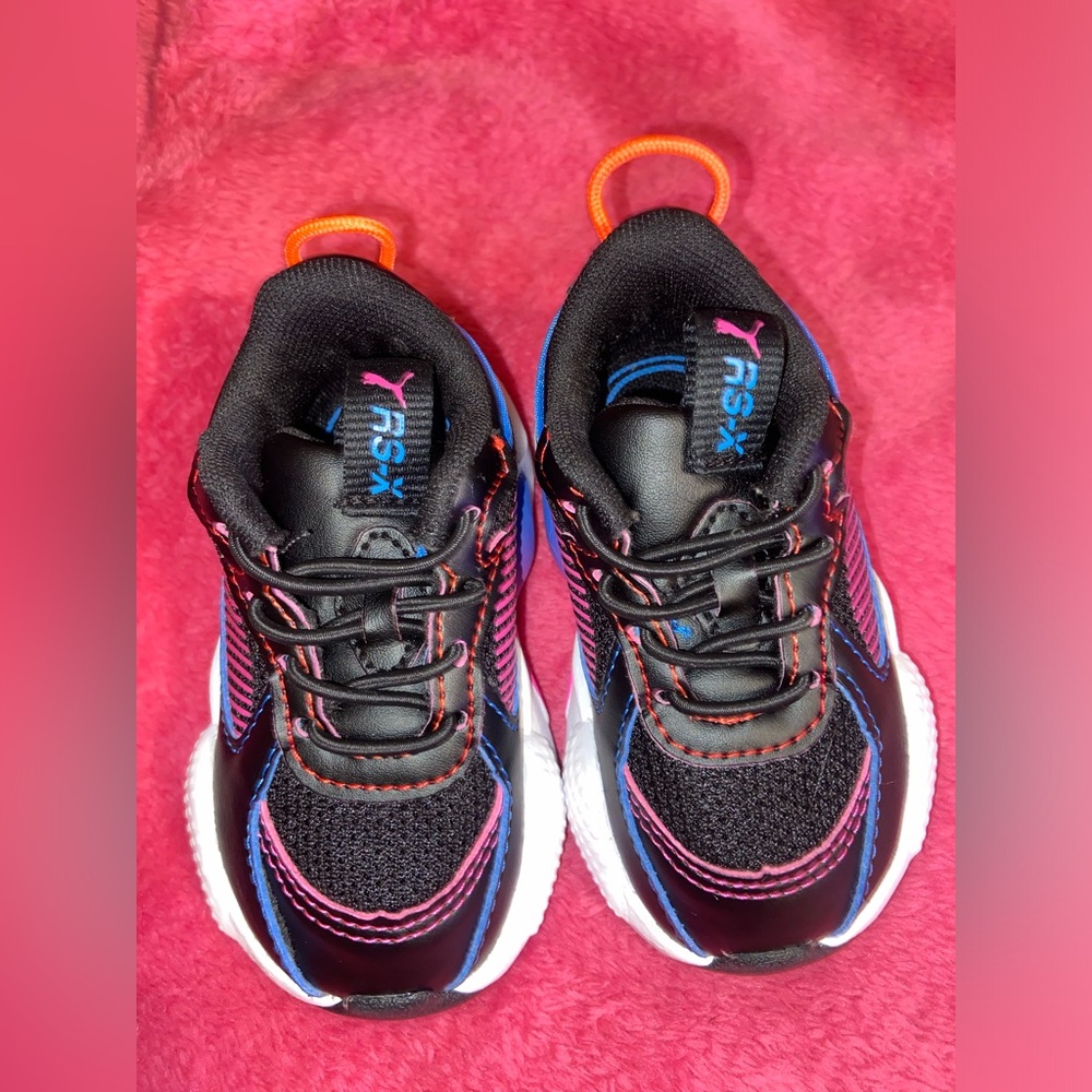 Kids Black and Pink Sneakers